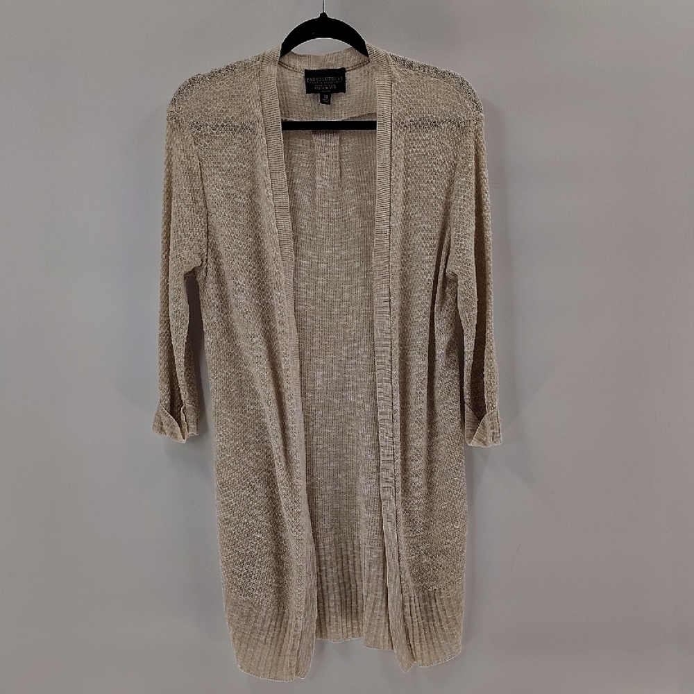 Absolutely Creative Worldwide Stitch Fix Beige Open Front Duster Cardigan Med
